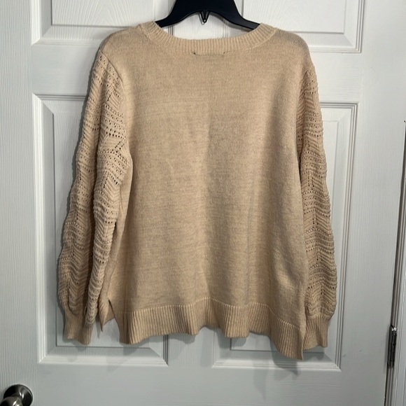Christian Siriano Women’s Sweater - Size XXL Beige Open Knit - Long sleeves - Picture 6 of 6